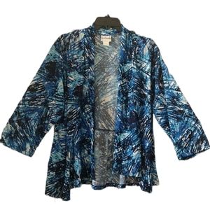 Bonworth Multi Blue Abstract Designed Cardigan - S